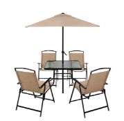 (23/P) RRP £149. George Home Miami 6 Piece Linen Square Patio Set. Matching Linen Colour Scheme....