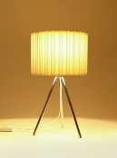 (69/6A) Lot RRP £60. 3x Grey Pleated Tripod Table Lamp RRP £20 Each. Dimensions: (H45x W24x D23cm...