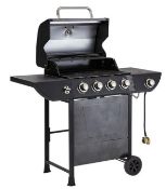 (6/P) RRP £125. Uniflame 4 Burner Propane Gas Grill With Side Burner. 17.6 kW Total Power. 24 Bur...