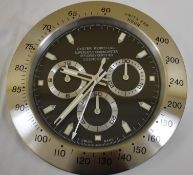 34 cm Silver body Black Dial clock