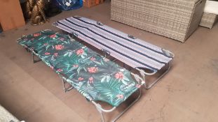 (102/Mez/R1D) Lot RRP £98. 2x Laguna Sun Loungers RRP £49 Each. (1x Palm 1x Striped)