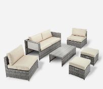 (3/Mez) RRP £719. Hampton Lounge Set. Steel Powder Coated Frame & Synthetic Rattan. Dimensions: (...