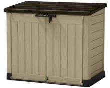 (53/Mez) RRP £159. Keter Store It Out Max Brown/Beige 1200L Capacity. Lockable. Dimensions: (H125...