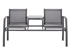 (45/Mez) RRP £119. Porto Love Seat Charcoal. Integrated Side Table Between 2 Seats. Dimensions: (...
