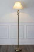 (97/Mez/R1F) RRP £59. Barley Floor Touch Lamp. Antique Brass Finish. Three Lighting Levels. E27 S...