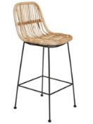 (36/Mez) RRP £139. Aurora Rattan Barstool Natural. Modern Slim Metal Legs Design. Dimensions: (H9...