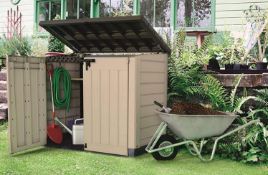 (54/Mez) RRP £159. Keter Store It Out Max Brown/Beige 1200L Capacity. Lockable. Dimensions: (H125...