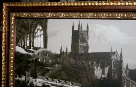 City of Worcester Montage Set in Gilt Frame