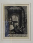 Victorian Arabic Etching Set in Gilt Frame