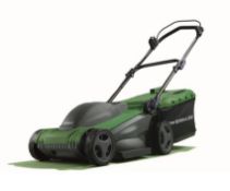 (117/Mez) Lot RRP £198. 2x Powerbase 37cm 1600W Electric Rotary Lawn Mower, Powerful 1600W High T...