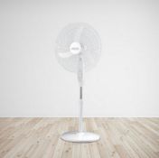 (130/Mez/1D) Lot RRP £90. 2x Arlec 50cm 3 Blade Pedestal Fan White, 3 Speed Settings, 80 Degrees...