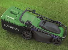(113/Mez) Lot RRP £198. 2x Powerbase 37cm 1600W Electric Rotary Lawn Mower, Powerful 1600W High T...