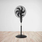 (129/Mez/1D) Lot RRP £100. 2x Arlec 18 Inch 6 Blade Pedestal Fan Black, 3 Speed Settings, 90 Degr...