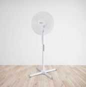 (126/Mez/1C) Lot RRP £100. 4x Arlec 16 Inch 3 Blade Pedestal Fan White, 3 Speed Settings, 70 Degr...