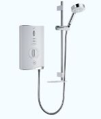 (164/Mez) RRP £369. Mira Sport Max With Airboost Electric Shower White Cold Mains.