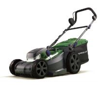 (37/Mez) RRP £219. Powerbase 37cm 40V Cordless Lawn Mower. 7 x Cutting Heights (25-75mm). 40 Litr...