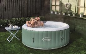 (9/Mez) RRP £390. Clever Spa Cotswolds 4 Person Round Hot Tub. Space Saving Integrated Pump & Hea...