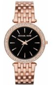 Michael Kors MK3402 Darci Black & Rose Gold Tone Stainless Steel Ladies Watch