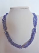 24 inch Triple Strand Raw Amethyst Gemstone Necklace