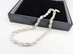 Sterling Silver Rope Bracelet New with Gift Pouch