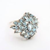 Sterling Silver 3.5ct Aquamarine Ring New with Gift Box