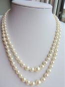 Double Graduated Strand Pearl Necklace