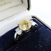 Sterling Silver 1.3ct Lemon Citrine Ring New with Gift Pouch