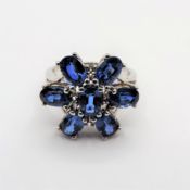 Sterling Silver 4ct Blue Sapphire Ring New with Gift Box