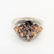 Sterling Silver Tanzanite Cluster Ring New with Gift Pouch