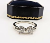 Sterling Silver White Gemstone Ring New with Gift Pouch