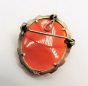 Vintage 800 Silver Cameo Brooch