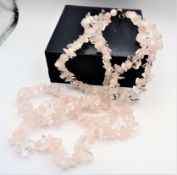 Natural Rose Quartz Double Strand Necklace