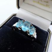 Sterling Silver 1.6 ct Topaz Gemstone Ring New with Gift Pouch