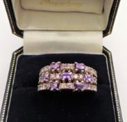 Sterling Silver Amethyst & Topaz Ring New with Gift Pouch