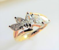 Gold on Silver 2ct Matara Diamond Ring New with Gift Box