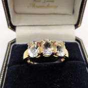 Gold on Sterling Silver 3ct White Sapphire Ring New with Gift Box
