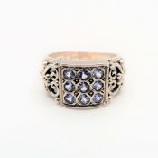 Sterling Silver Artisan Tanzanite Ring with Gift Pouch.