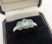Sterling Silver Topaz Dress Ring New with Gift Pouch