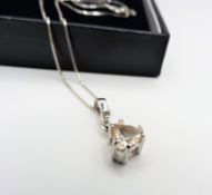 Sterling Silver Peach Gemstone Necklace with Gift Pouch