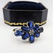 Sterling Silver 4.8ct Sapphire Ring New with Gift Box