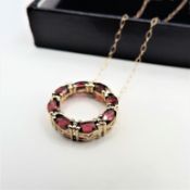 Ruby and Diamond Pendant Necklace