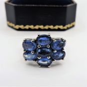 Sterling Silver 3.5ct Sapphire Ring New with Gift Box