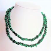 34 inch Raw Malachite Necklace