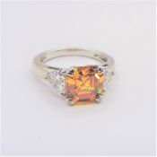 Sterling Silver Citrine Ring with Gift Pouch