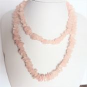 Chunky 34 inch Rose Quartz Necklace