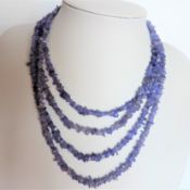 Raw Amethyst Gemstone Necklace 34 inches