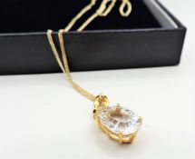 Gold on Sterling Silver Gemstone Necklace New with Gift Pouch