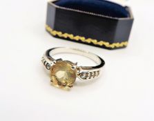 Sterling Silver 1.8 ct Citrine Ring New with a Gift Pouch
