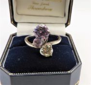 Sterling Silver 6ct Tri-Colour Gemstone Ring New with Gift Pouch