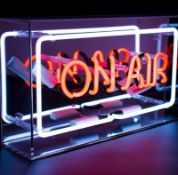 (60/10A) RRP £99. Locomocean On Air Acrylic Neon Box Light. (Unit Has Return To Manufacturer Stic...
